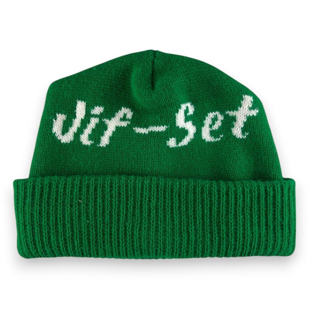 Vintage Jif-Set Beanie Winter Knit Stocking Cap 80s 90s Toboggan